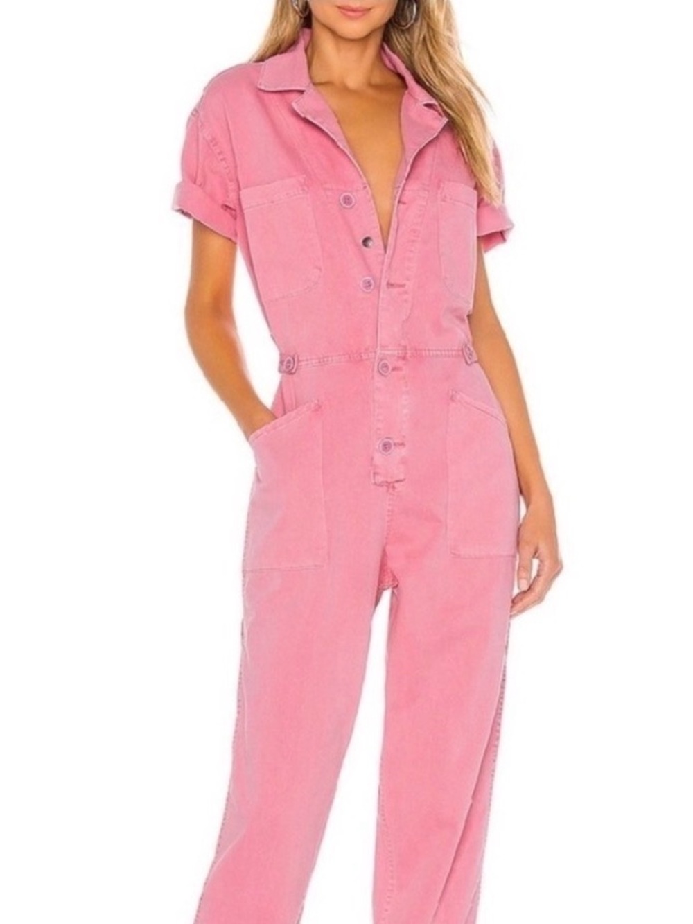 Pistola Grover Dusty Pink Short-Sleeve Jumpsuit